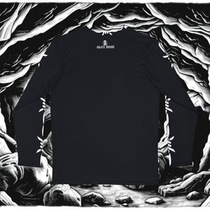 Gothic Graveyard Long Sleeve Shirt — 'Grave Sound' Black Graphic Tee