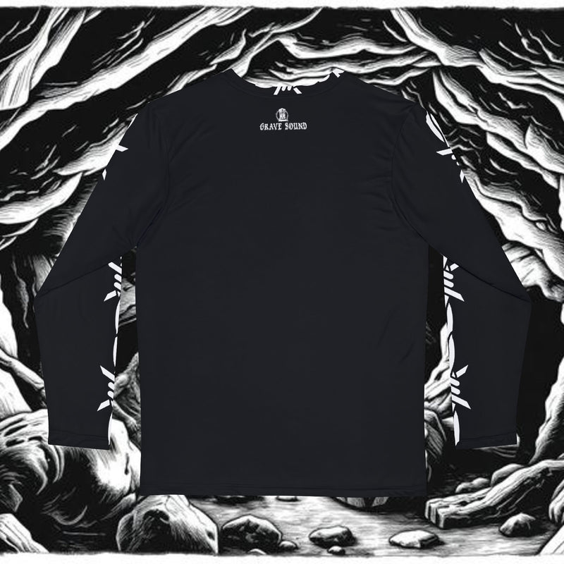 Gothic Graveyard Long Sleeve Shirt — 'Grave Sound' Black Graphic Tee