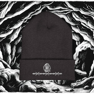Embroidered Barbed Wire Rose Cuffed Beanie